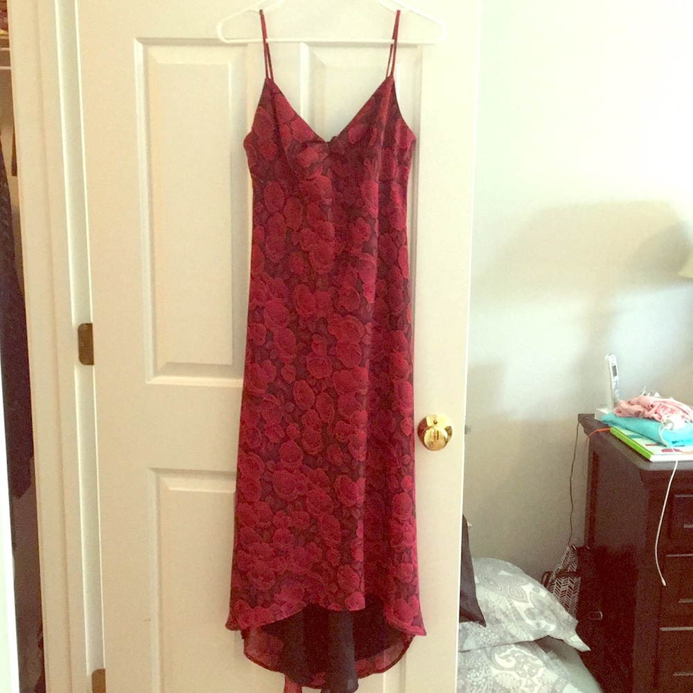 Long red and black dress